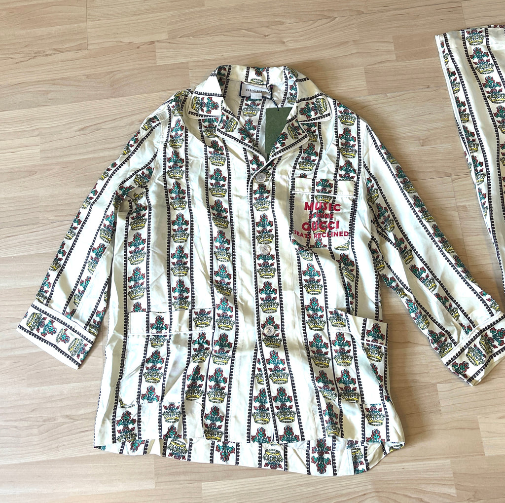 Gucci Two-Piece Silk Trouser Set
