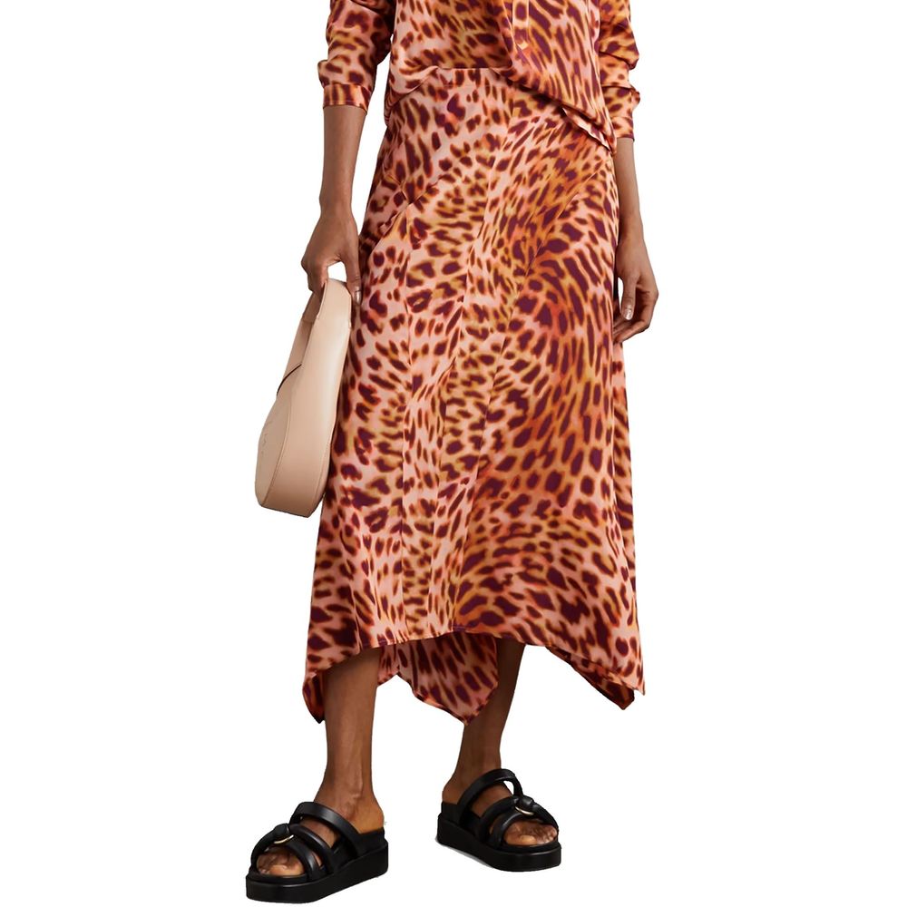 Stella McCartney Orange Silk Long Skirt