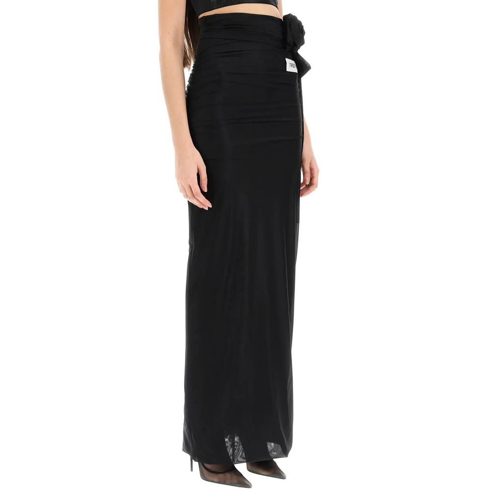 Dolce & Gabbana Black Elastane Long Skirt