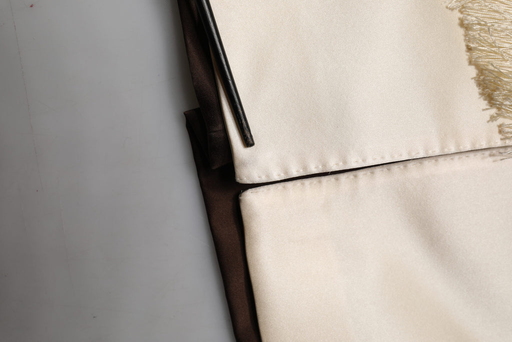 Dolce & Gabbana Brown Cream Lounge Belted Bathrobe Jacket