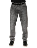 Dolce & Gabbana Gray Cotton Straight Leg Denim Trouser Jeans