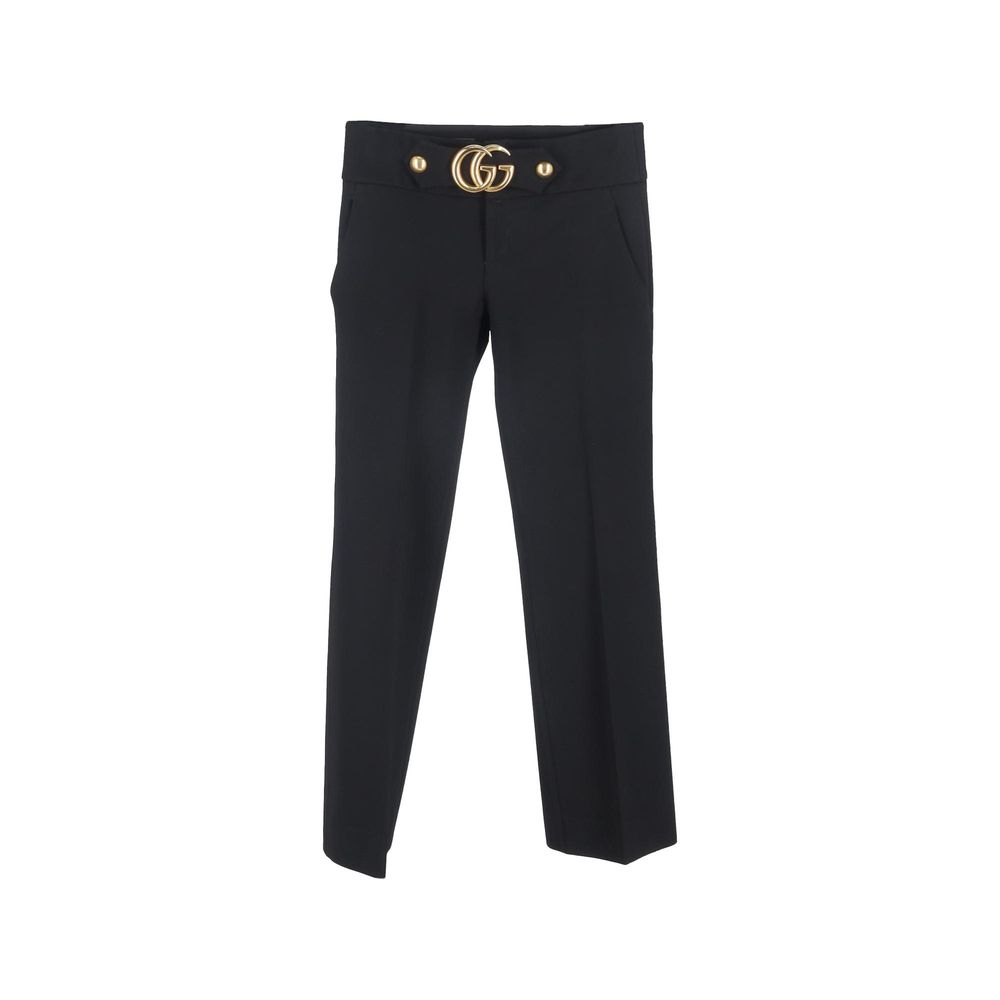 Gucci Black Viscose Casual Pants