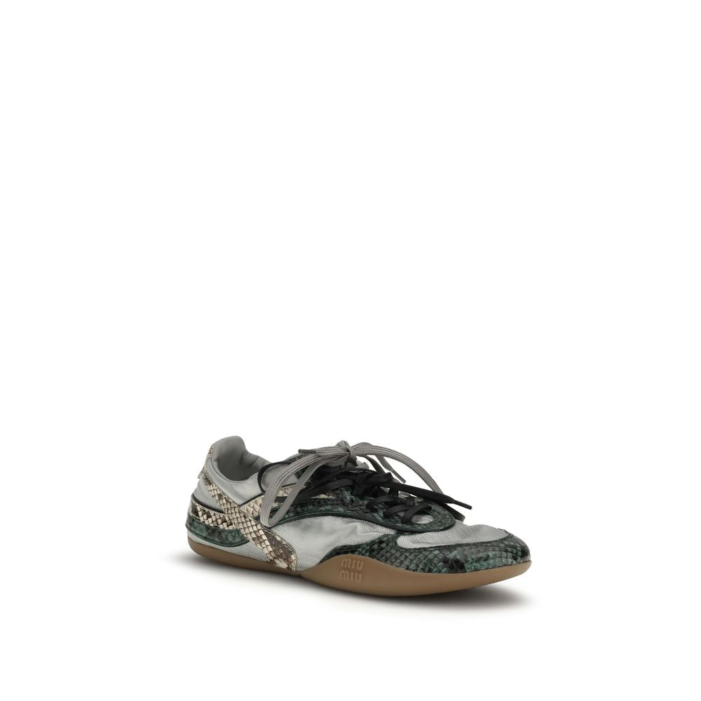 Miu Miu Gray Other Fibres Athletic Sneakers