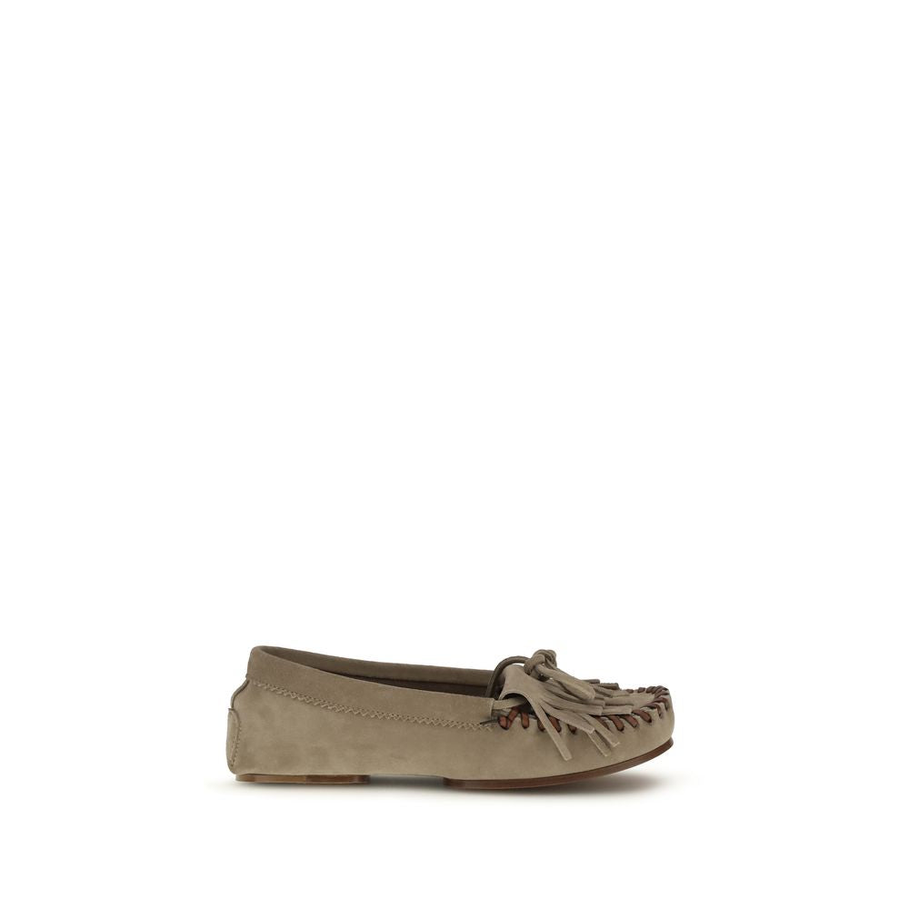 Paris Texas Gray Calf Leather Bos Taurus Moccassin