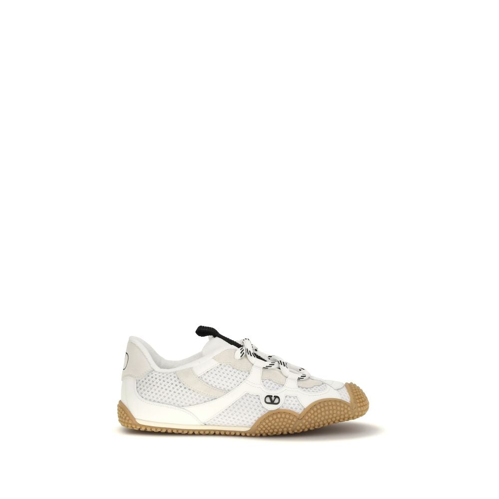 Valentino Garavani White Calf Leather Bos Taurus Athletic Sneakers