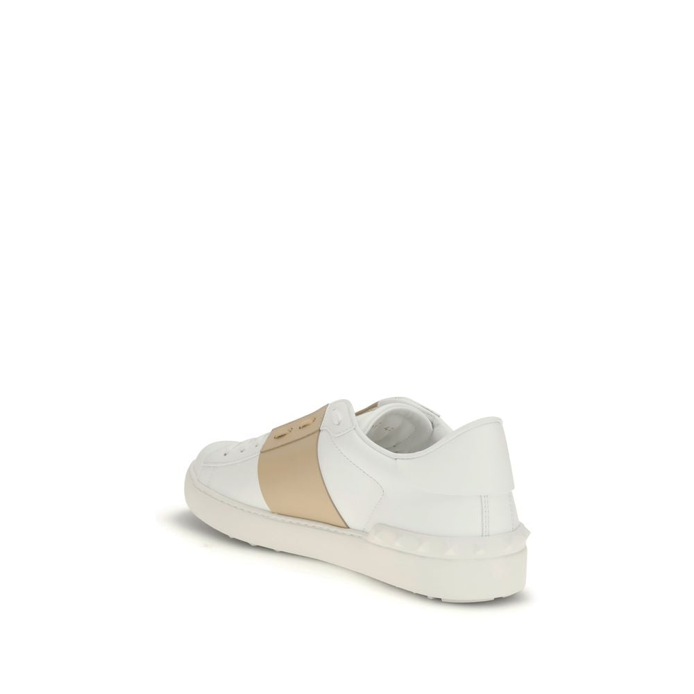 Valentino Garavani White Calf Leather Bos Taurus Low Top Sneakers