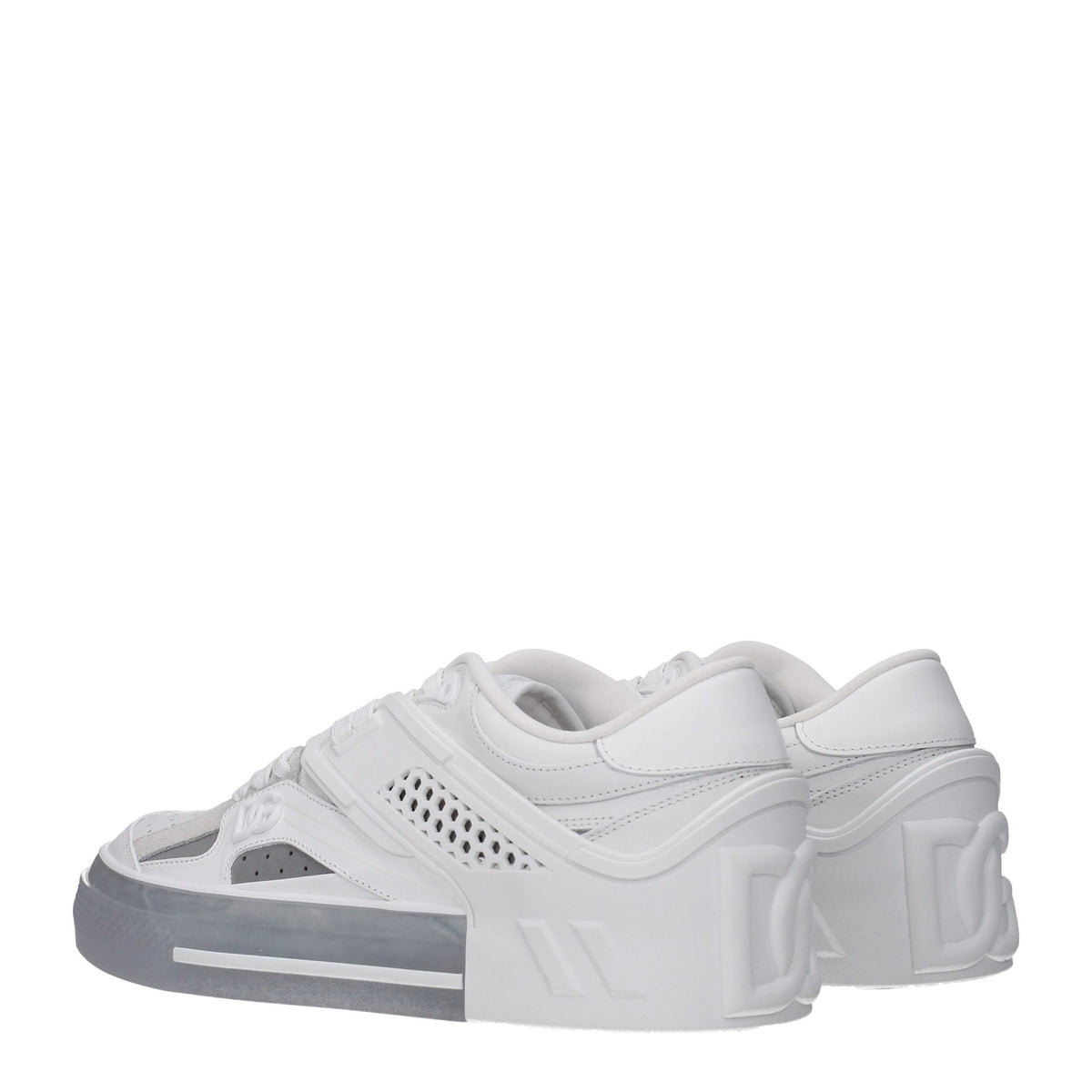 Dolce & Gabbana White Leather Low Top Sneakers