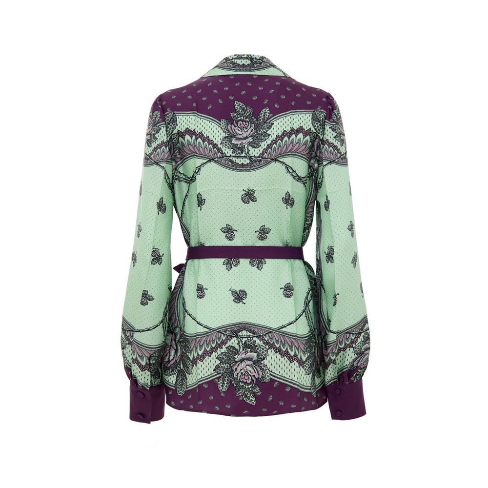 Gucci Green Silk Pattern Shirt