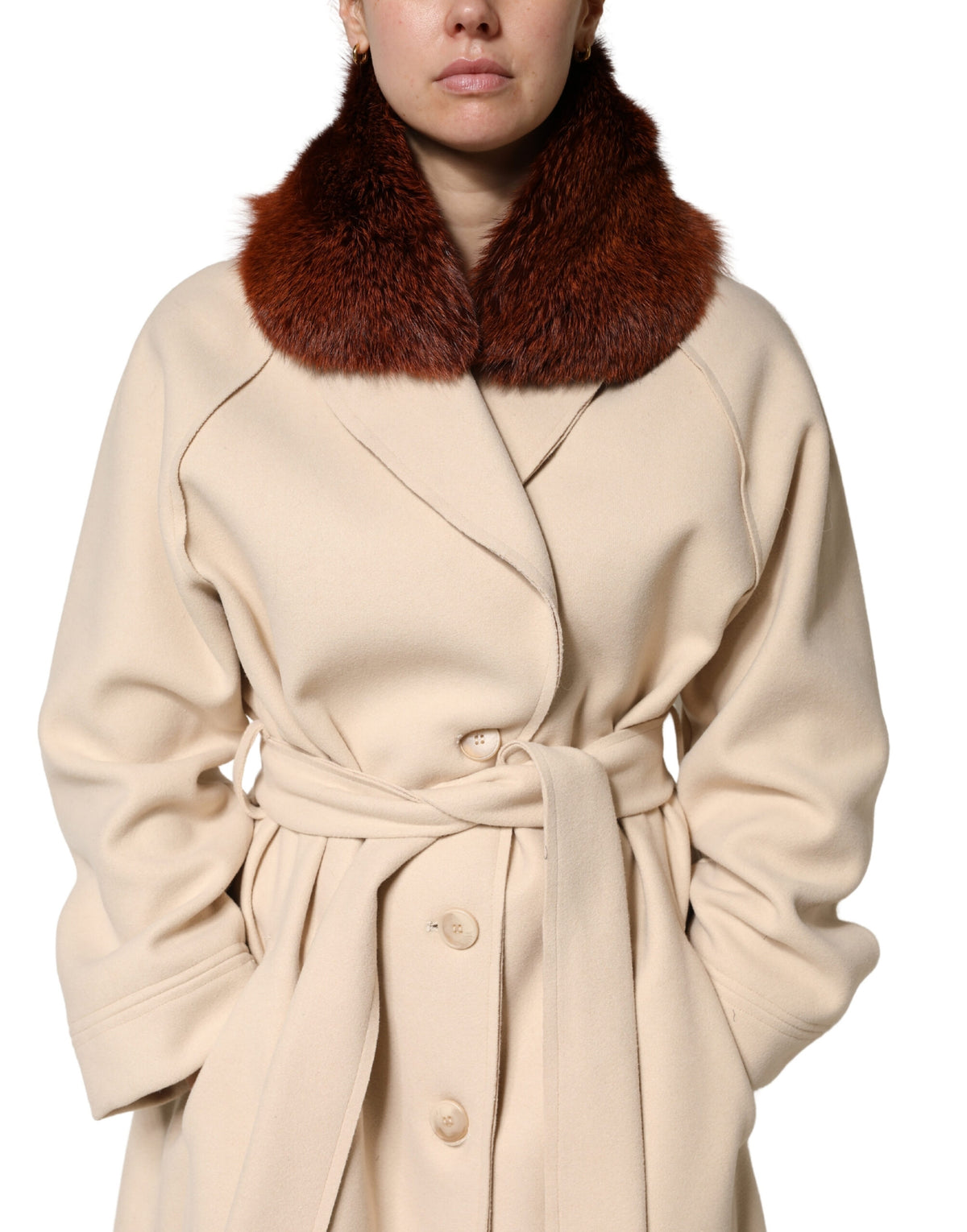Dolce & Gabbana Brown Mink Fur Collar Women Neck Wrap 60cm x 14cm  Scarf