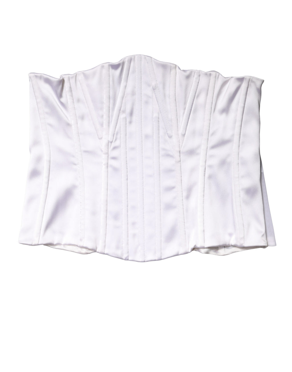 Dolce & Gabbana White Polyamide Waist Cincher Bustier Corset Top