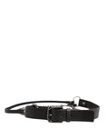 Dolce & Gabbana Black Leather Silver Chain Waist Men Belt