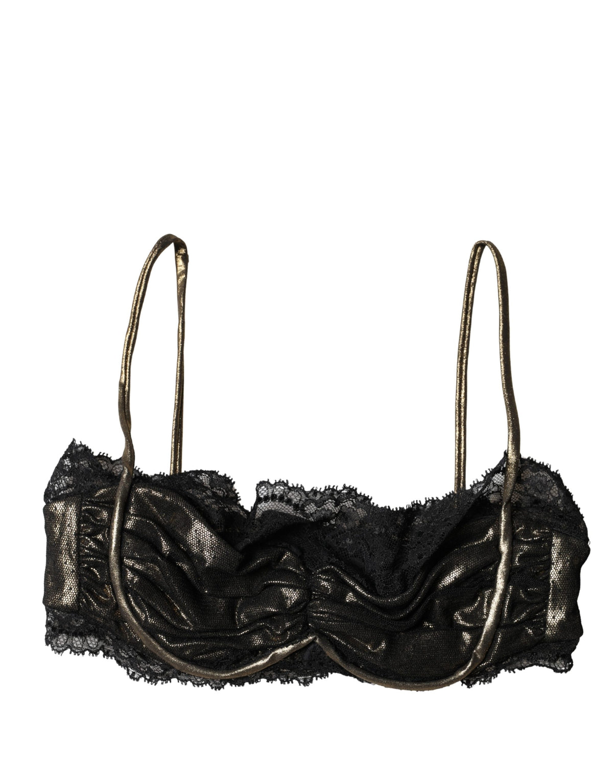 Dolce & Gabbana Black Silk Underwired Balconnet Bra Underwear