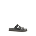 Valentino Garavani Black Calf Leather Bos Taurus Sandals