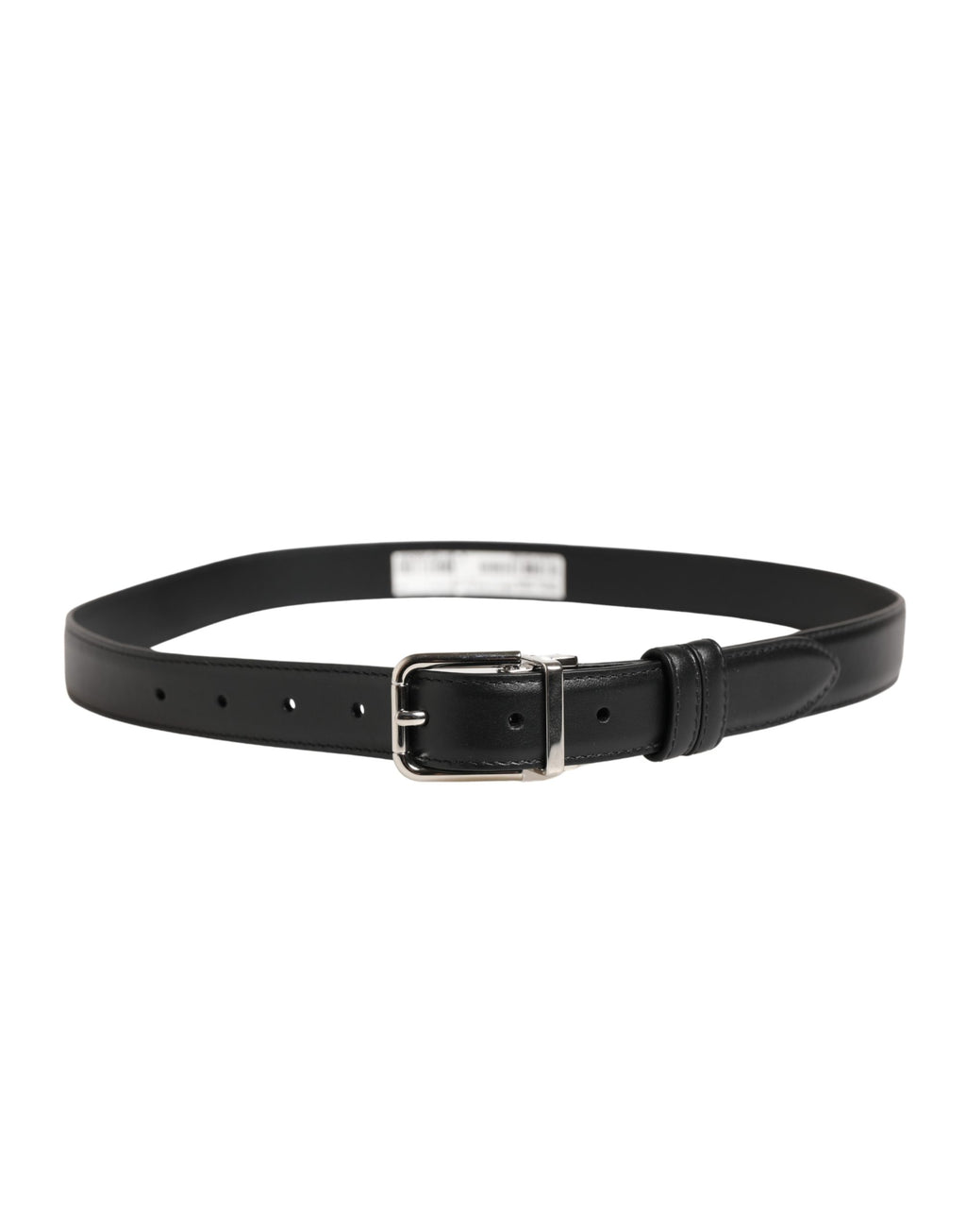 Dolce & Gabbana Men Black Classic Leather Metal Buckle Belt