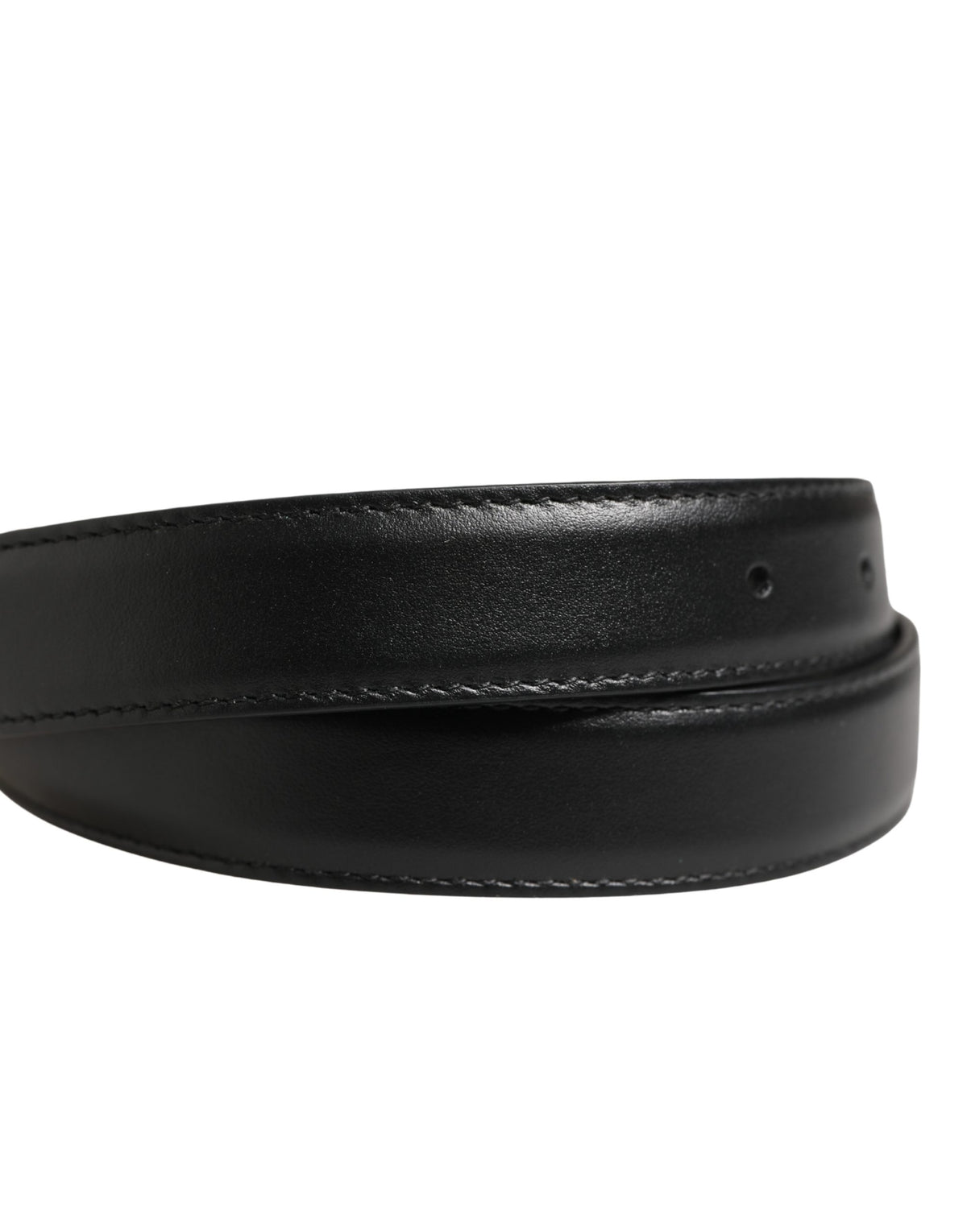 Dolce & Gabbana Men Black Classic Leather Metal Buckle Belt