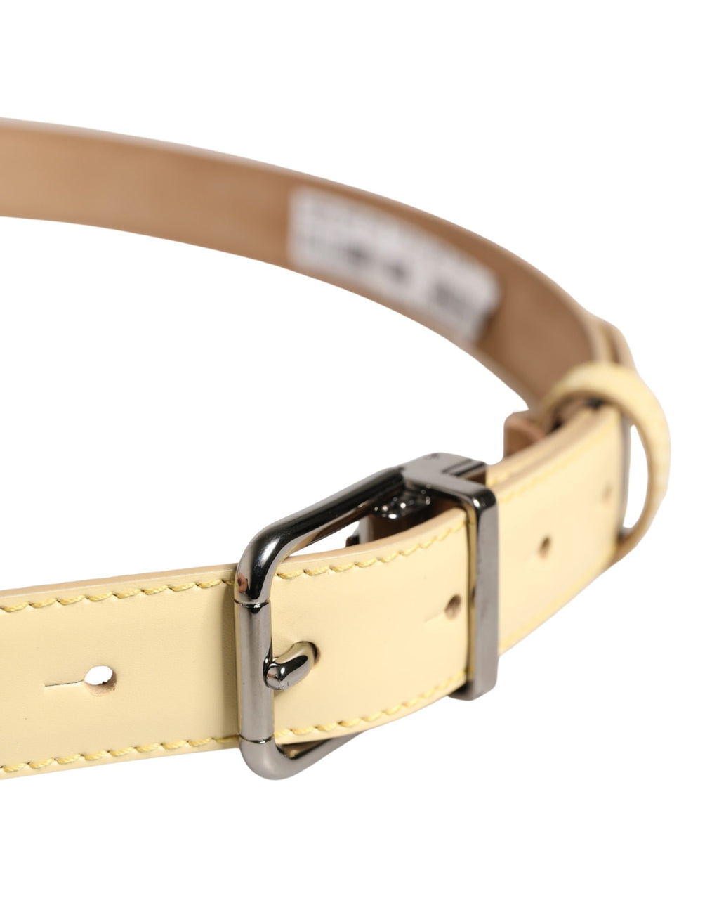 Dolce & Gabbana Men Yellow Classic Leather Metal Buckle Belt