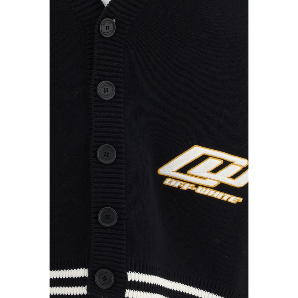 Off-White Black Cotton Cardigan