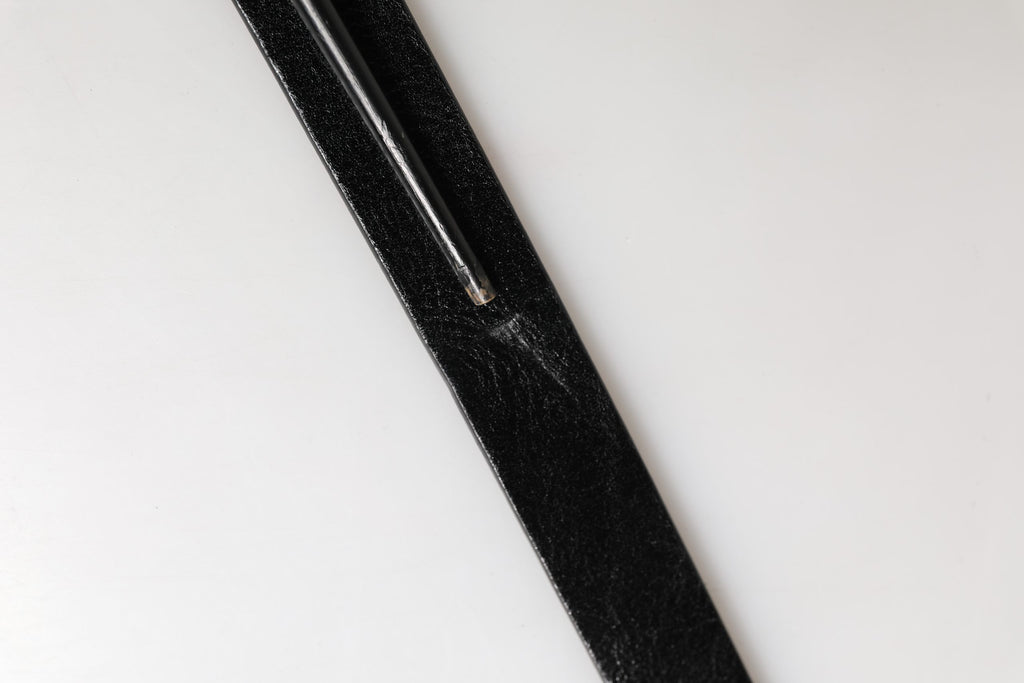 Dolce & Gabbana Men Black Classic Leather Logo Buckle Belt