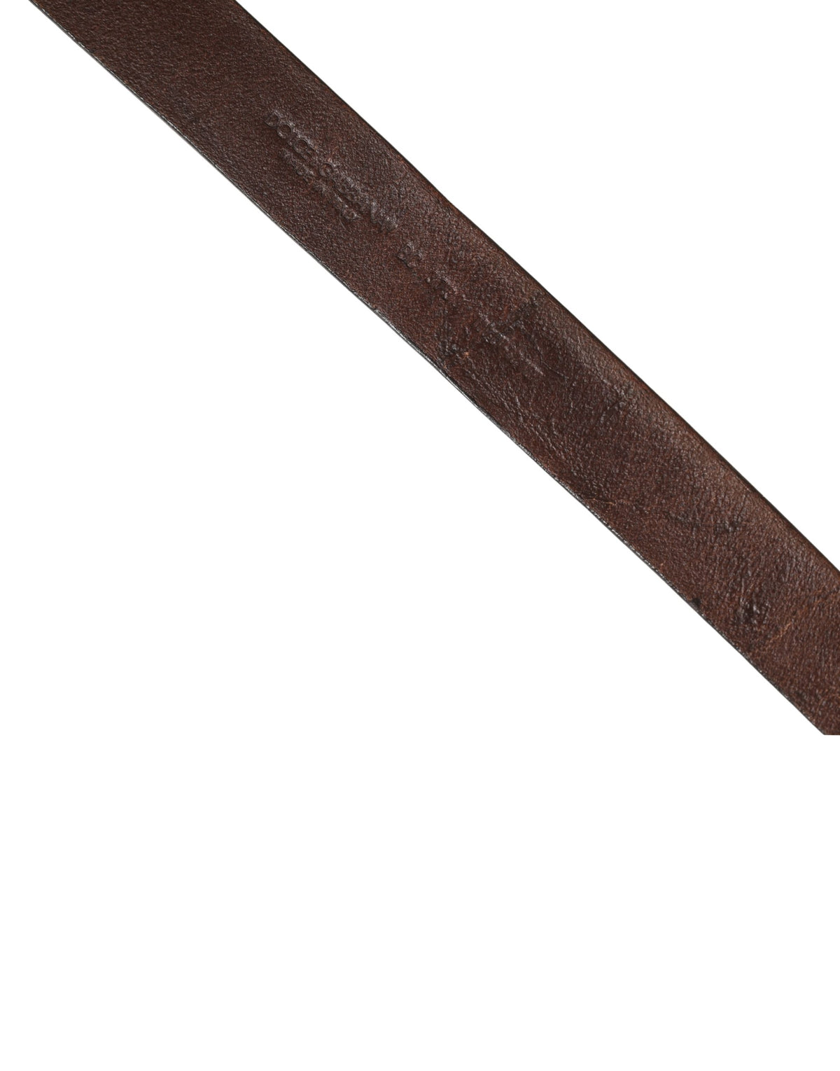 Dolce & Gabbana Men Brown Leather Logo Metal Buckle Belt