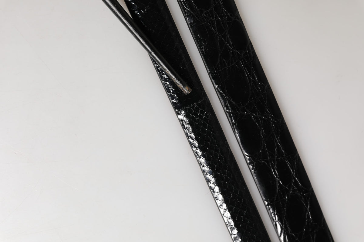 Dolce & Gabbana Men Black Exotic Leather Double Strap Belt