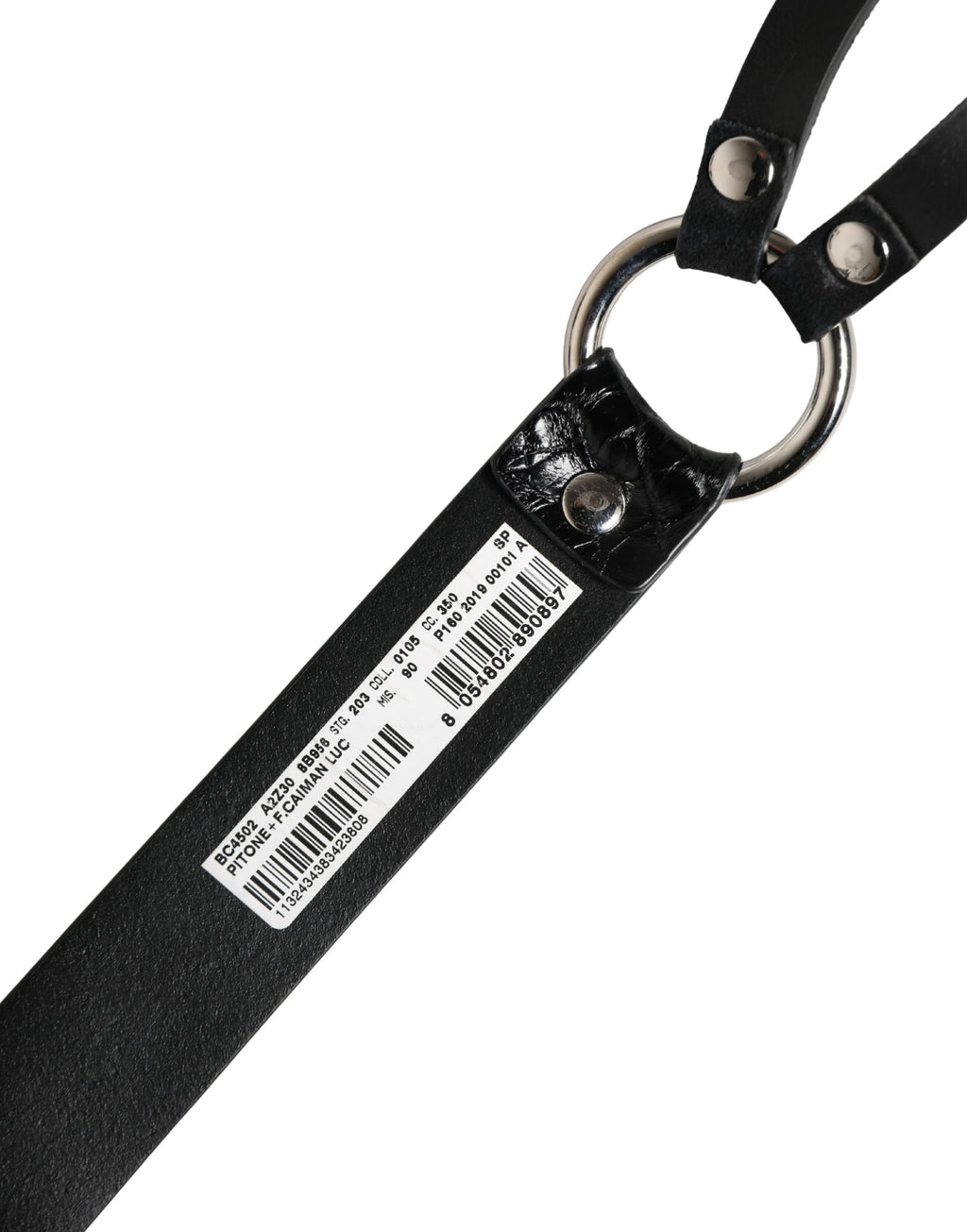 Dolce & Gabbana Black Exotic Leather Silver Metal Buckle Belt