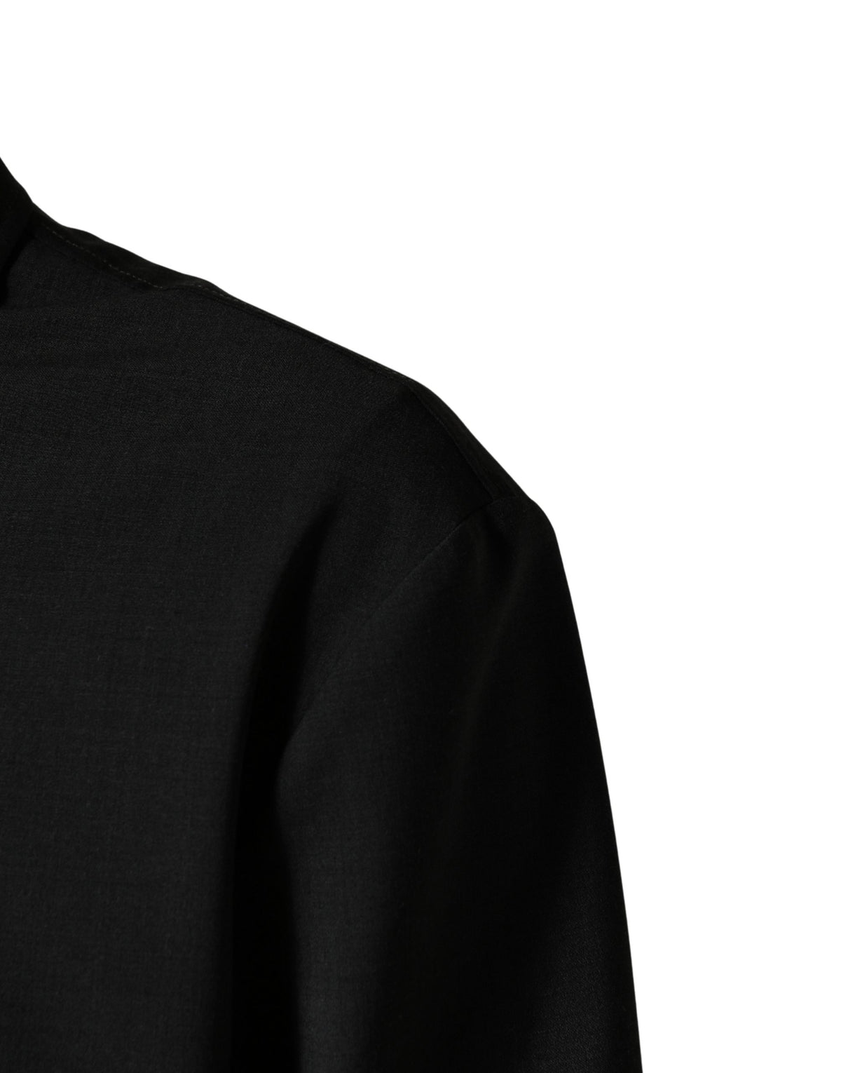 Dolce & Gabbana Black Wool Logo Full Zip Men Bomber Jacket