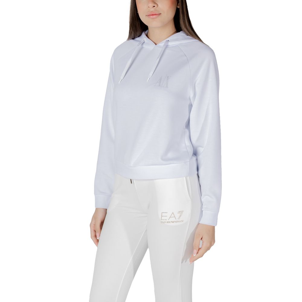 Armani Exchange White Viscose Hoodie