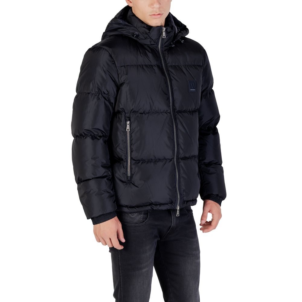 Armani Exchange Blue Polyamide Coat