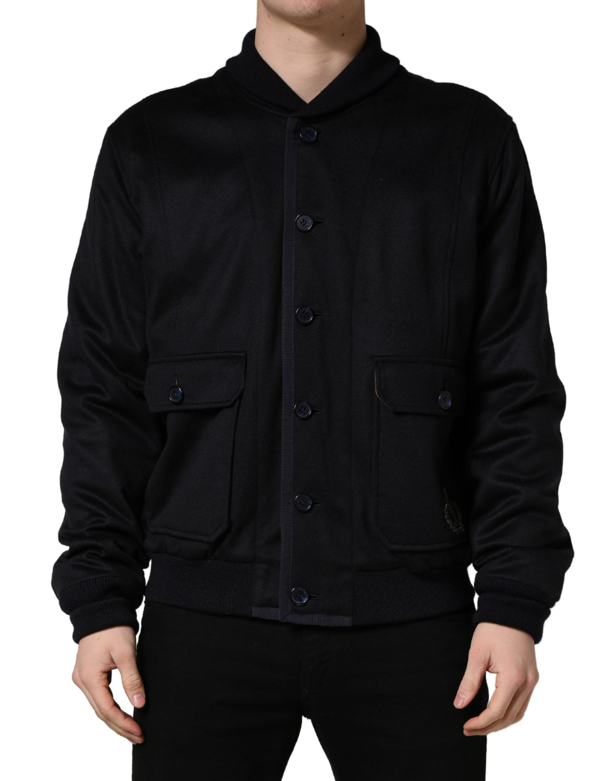 Dolce & Gabbana Black Cashmere Knitted Button Down Jacket