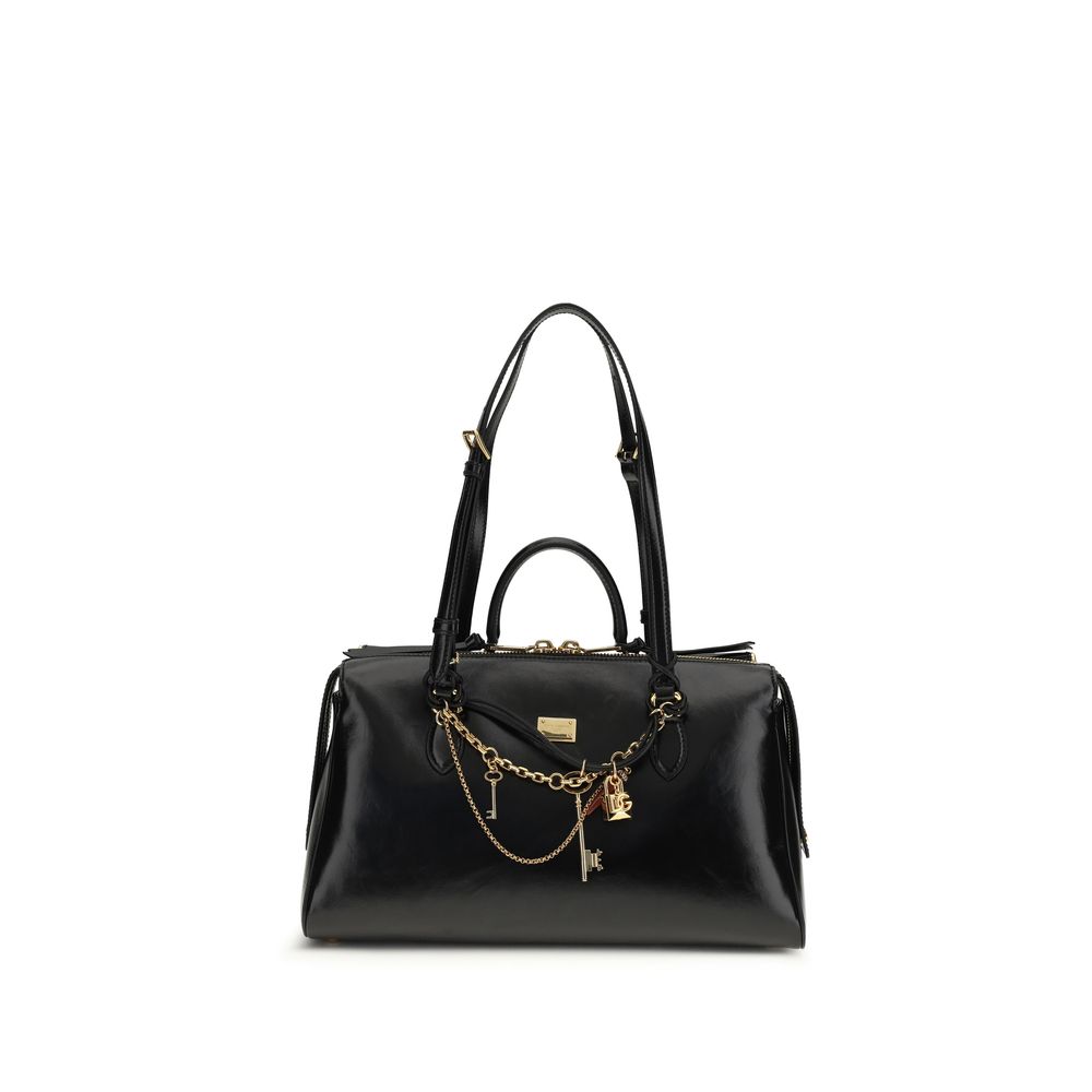 Dolce & Gabbana Black Calf Leather Bos Taurus Shoulder Bag
