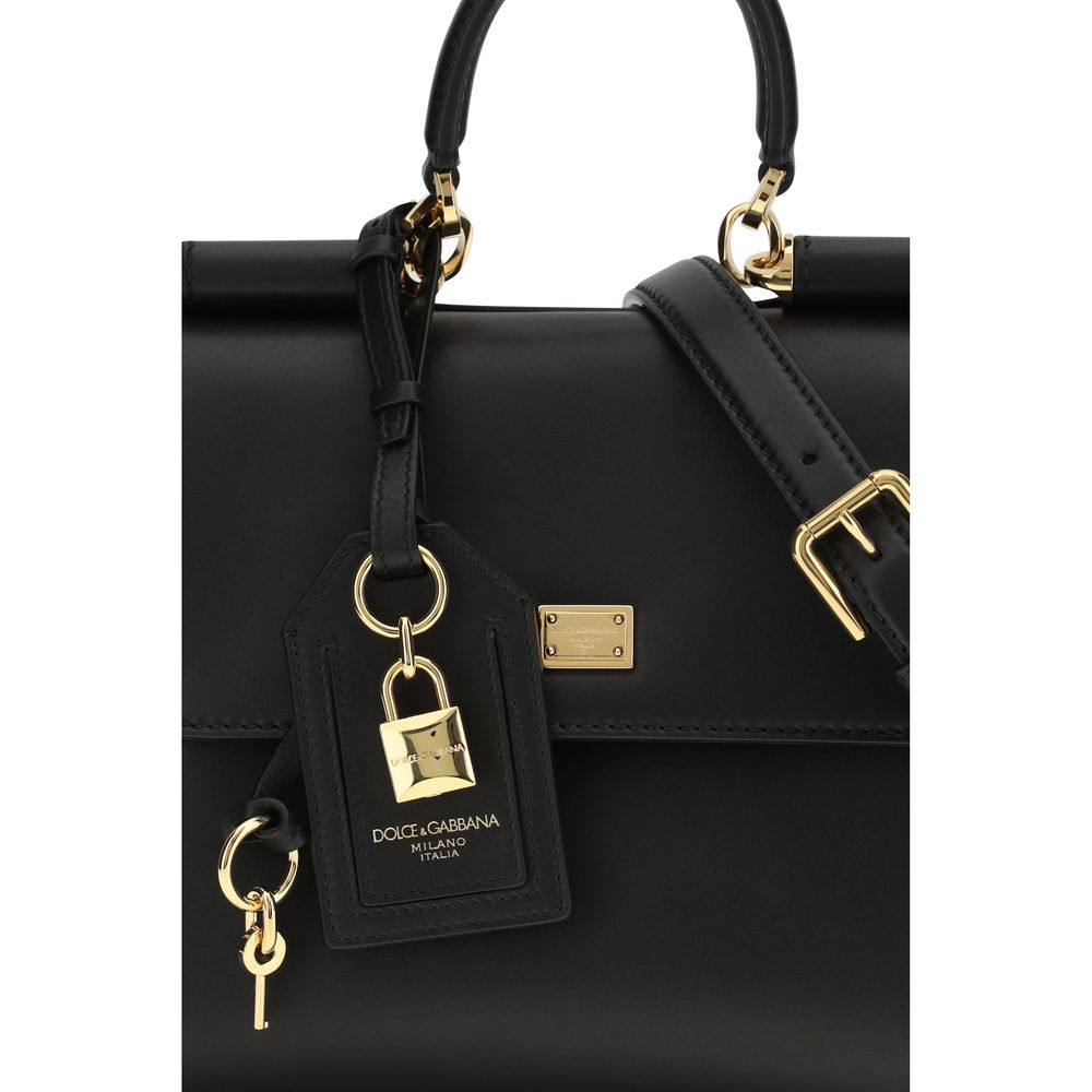 Dolce & Gabbana Black Calf Leather Bos Taurus Shoulder Bag