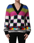 Dolce & Gabbana Multicolor Stripes V-neck Pullover Sweater