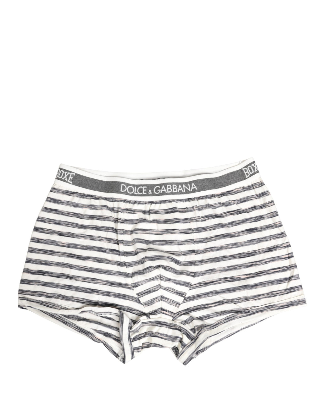 Dolce & Gabbana Gray White Stripes Men Regular Boxer Underwear