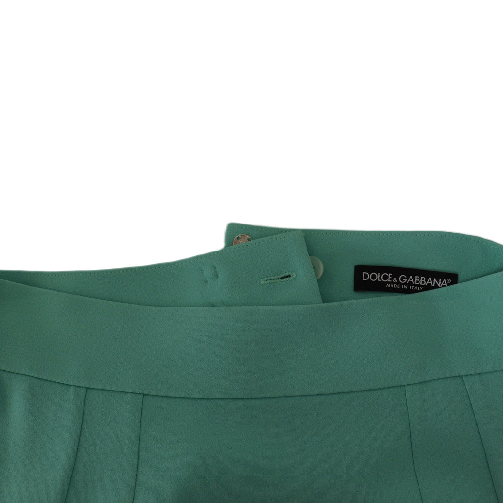Dolce & Gabbana Mint Green Viscose Pencil Cut Midi Skirt