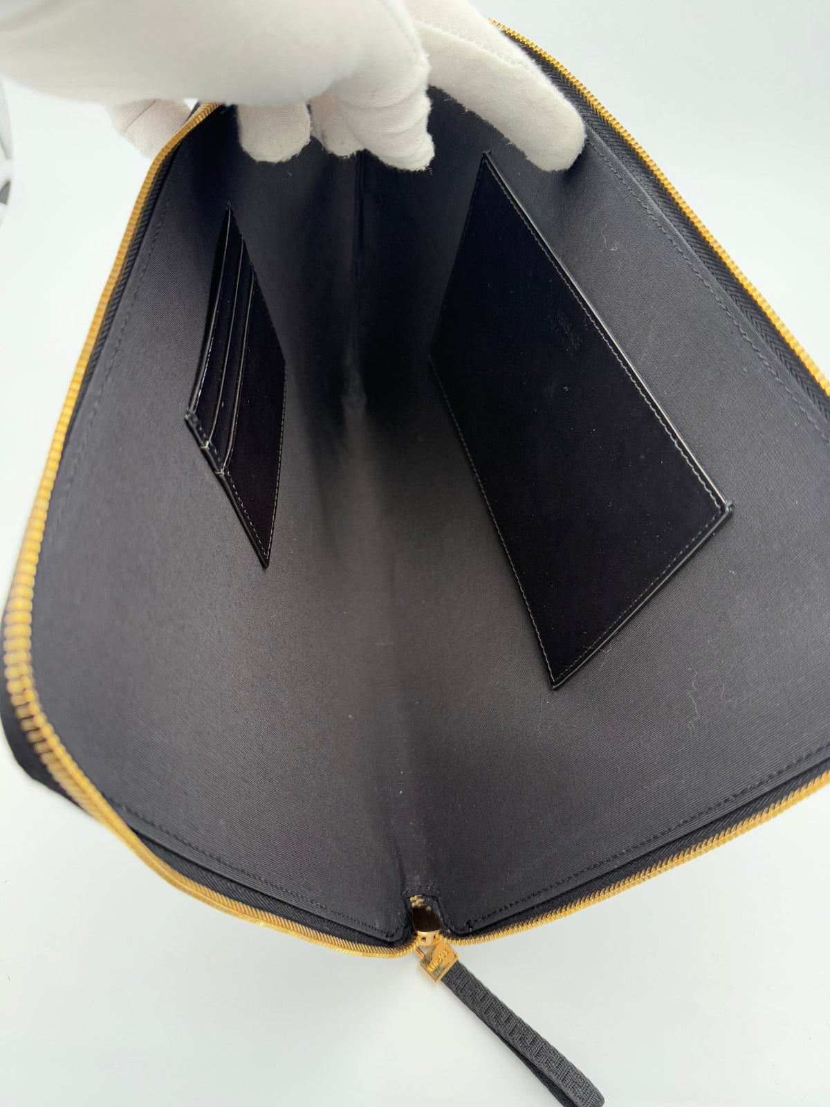 Versace VERSACE LA MEDUSA Signature Leather Clutch