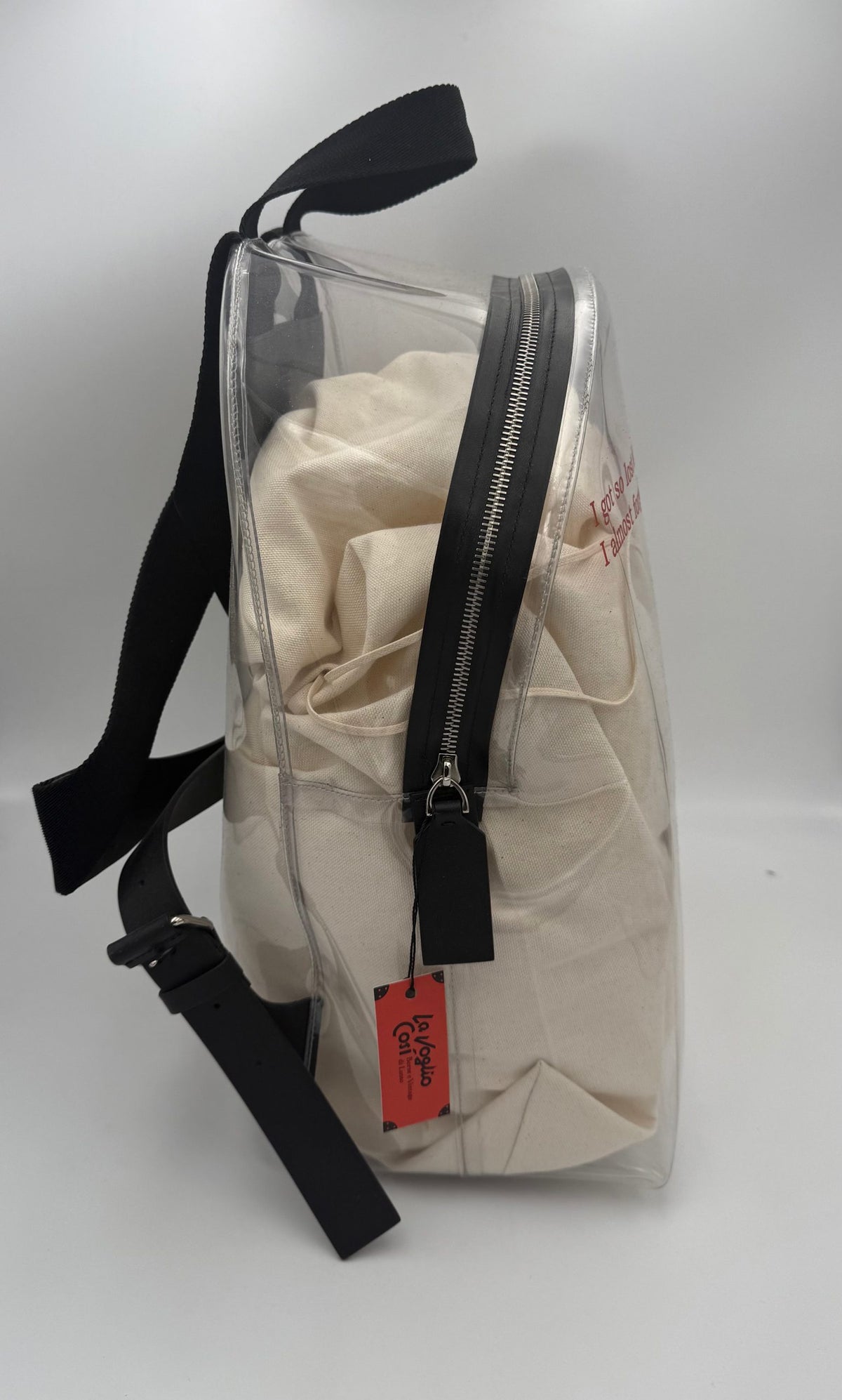 Valentino Garavani VALENTINO GARAVANI Leather and Transparent Plastic Backpack