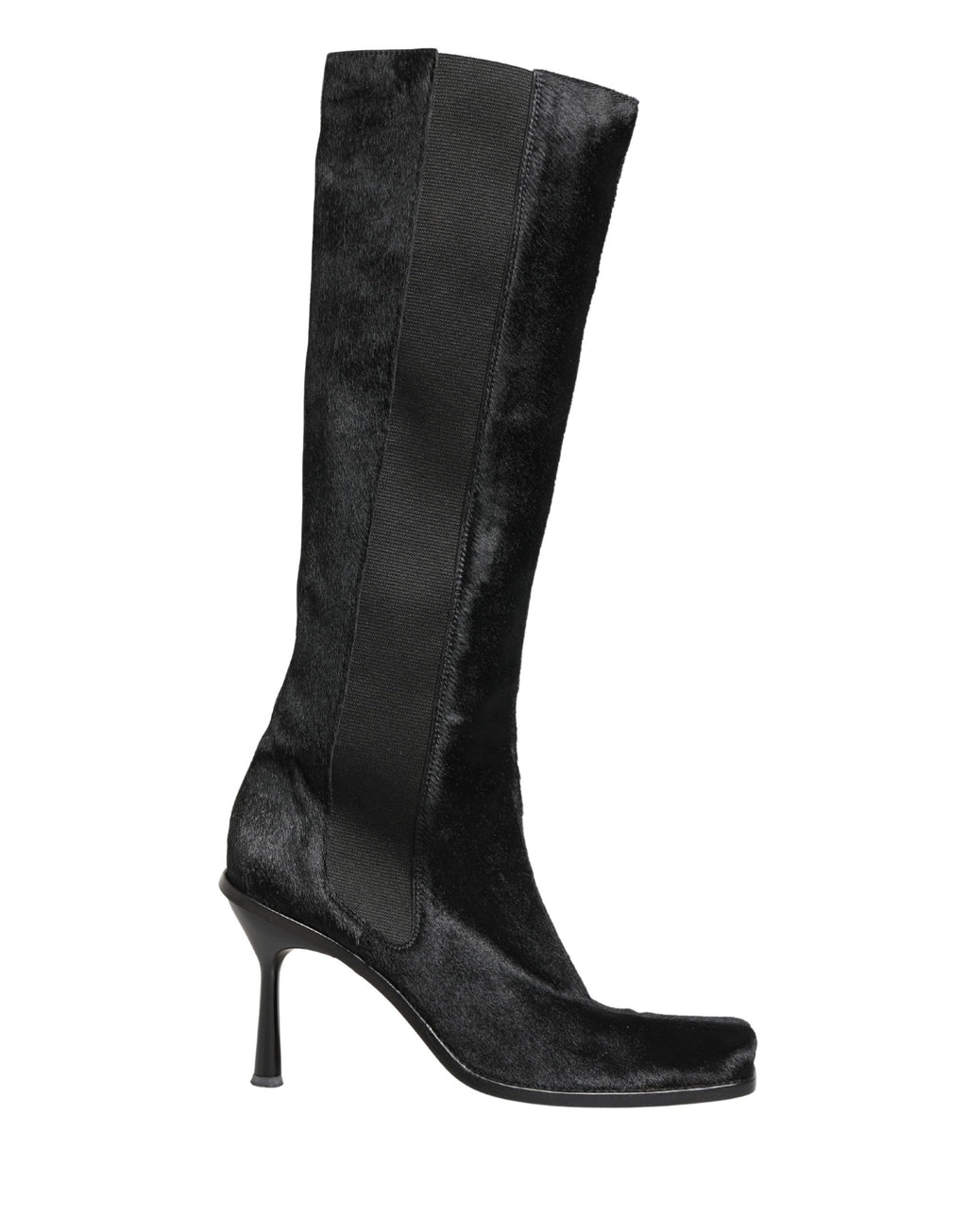Dolce & Gabbana Black Suede Leather Knee High Boots Shoes