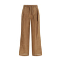 Dolce & Gabbana Brown Linen Casual Pants
