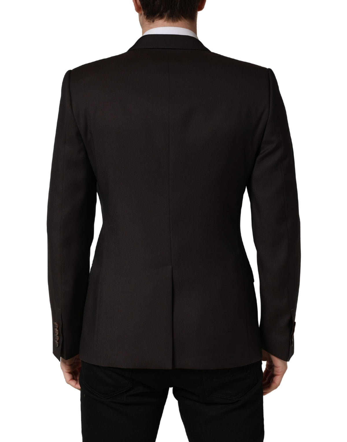 Dolce & Gabbana Dark Violet Wool Double Breasted Suit Jacket