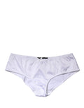 Dolce & Gabbana White Silk Stretch Mid Waist Brief Panty Underwear