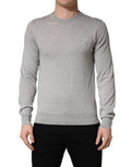 Dolce & Gabbana Gray Long Sleeves Crew Neck Pullover Sweater