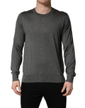 Dolce & Gabbana Gray Long Sleeves Crew Neck Pullover Sweater
