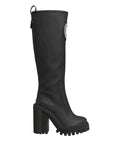 Dolce & Gabbana Black Rubberised Leather High Boots Shoes