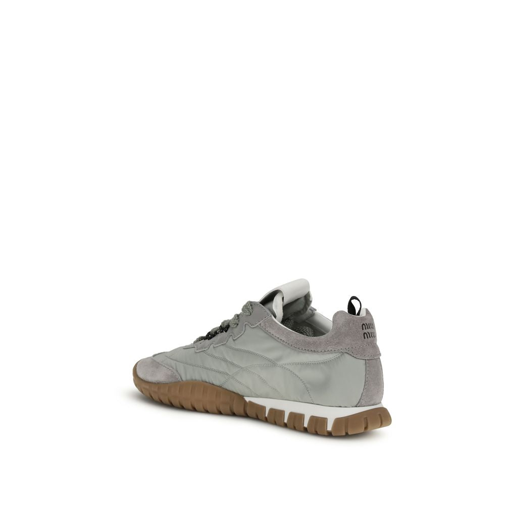 Miu Miu Gray Recycled Polyamide Athletic Sneakers