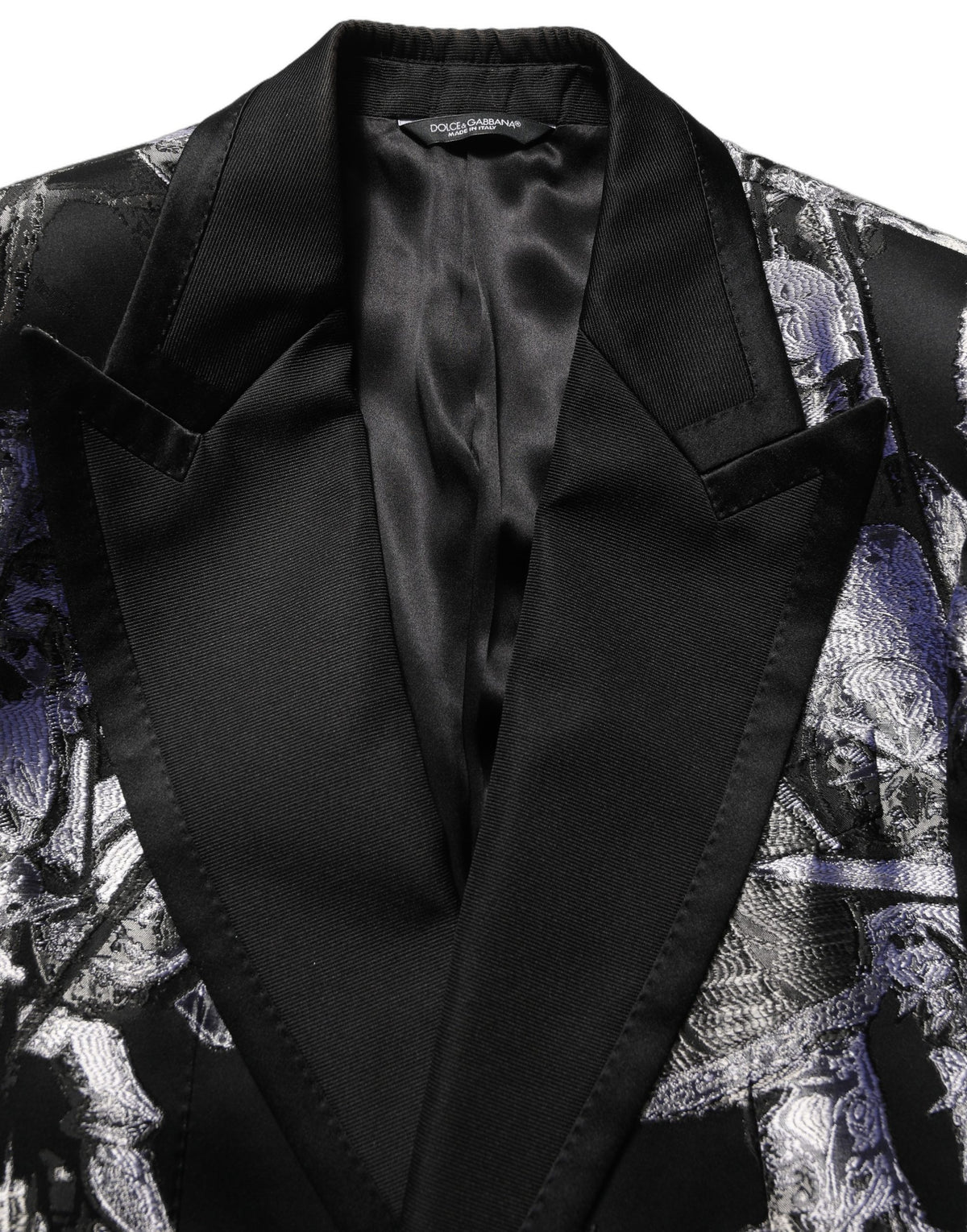 Dolce & Gabbana Dark Gray Jacquard Slim Fit Formal 3 Piece Suit