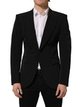 Dolce & Gabbana Black Single Breasted One Button Coat Blazer