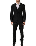 Dolce & Gabbana Dark Gray Stripes Slim Fit Formal 3 Piece Suit