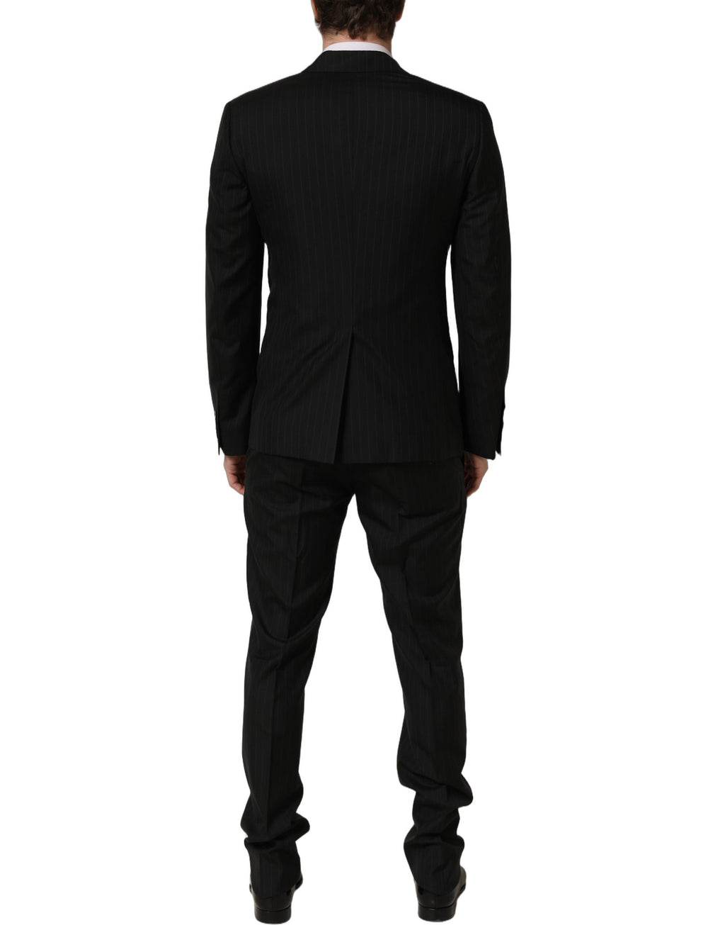 Dolce & Gabbana Dark Gray Stripes Slim Fit Formal 3 Piece Suit