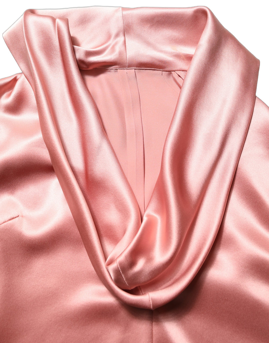 Dolce & Gabbana Pink Satin Silk V-neck Long Sleeves Blouse Top
