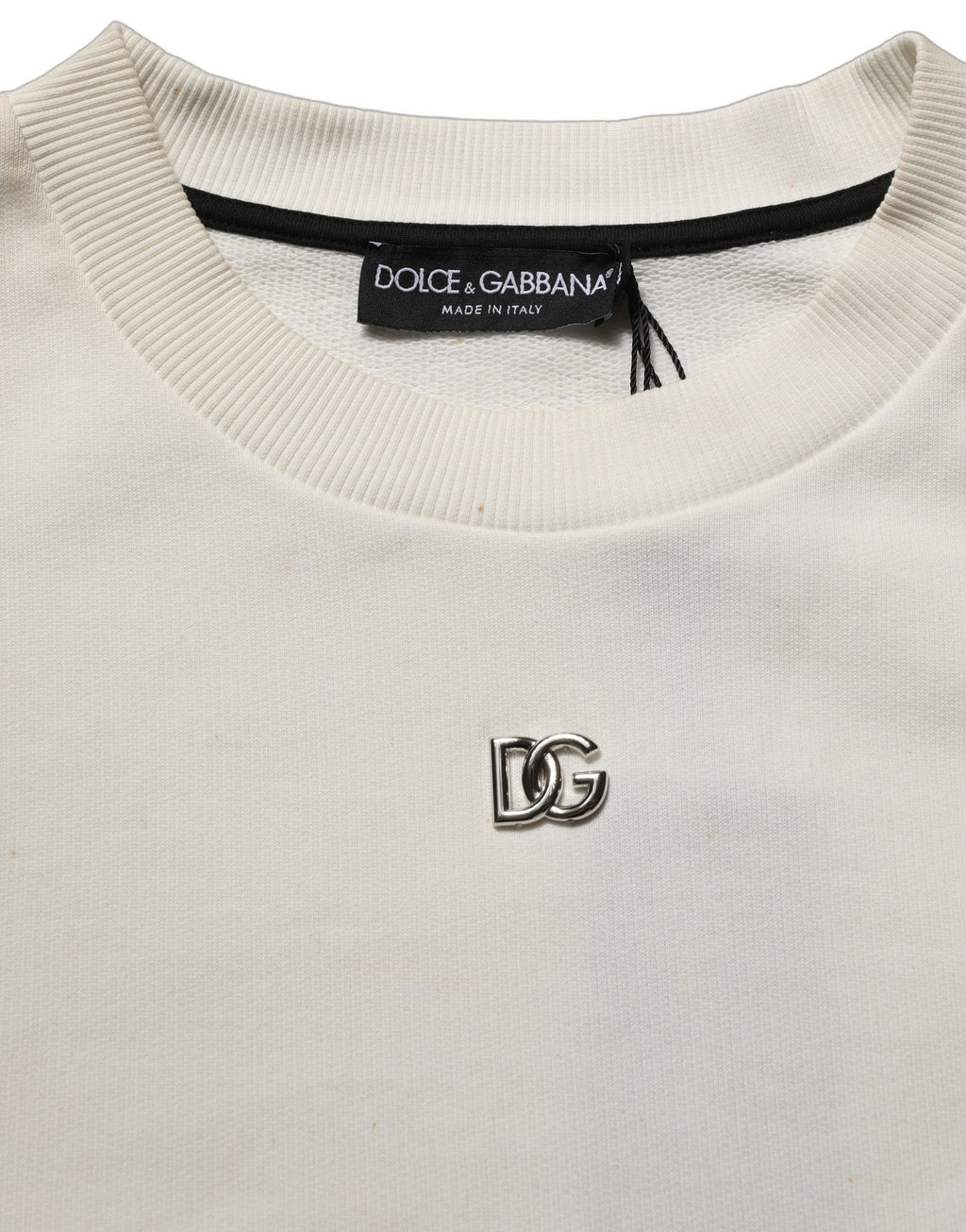 Dolce & Gabbana White DG Logo Crew Neck Sweatshirt Sweater
